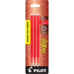Pilot FriXion Erasable Ballpoint Pen Refill In Red - Fine Point - Pack Of 3