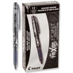 Pilot FriXion Point Erasable Rollerball Gel Pen In Black - Extra Fine Point - Pack Of 12