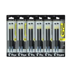 Pilot G2 Gel Ink Refills In Black - Ultra Fine Point - 6 Sets Of 2
