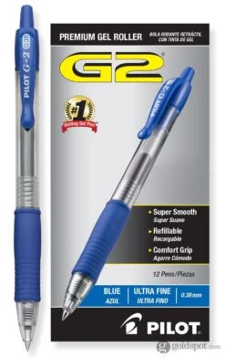 Pilot G2 Retractable Premium Gel Ink Pens In Blue - Pack Of 12 -Pen & Paper Store pilot g2 retractable premium gel ink pens in blue pack of 12 643