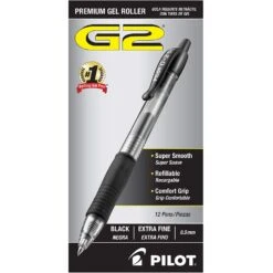 Pilot G2 Retractable Premium Gel Pens In Black - Pack Of 12