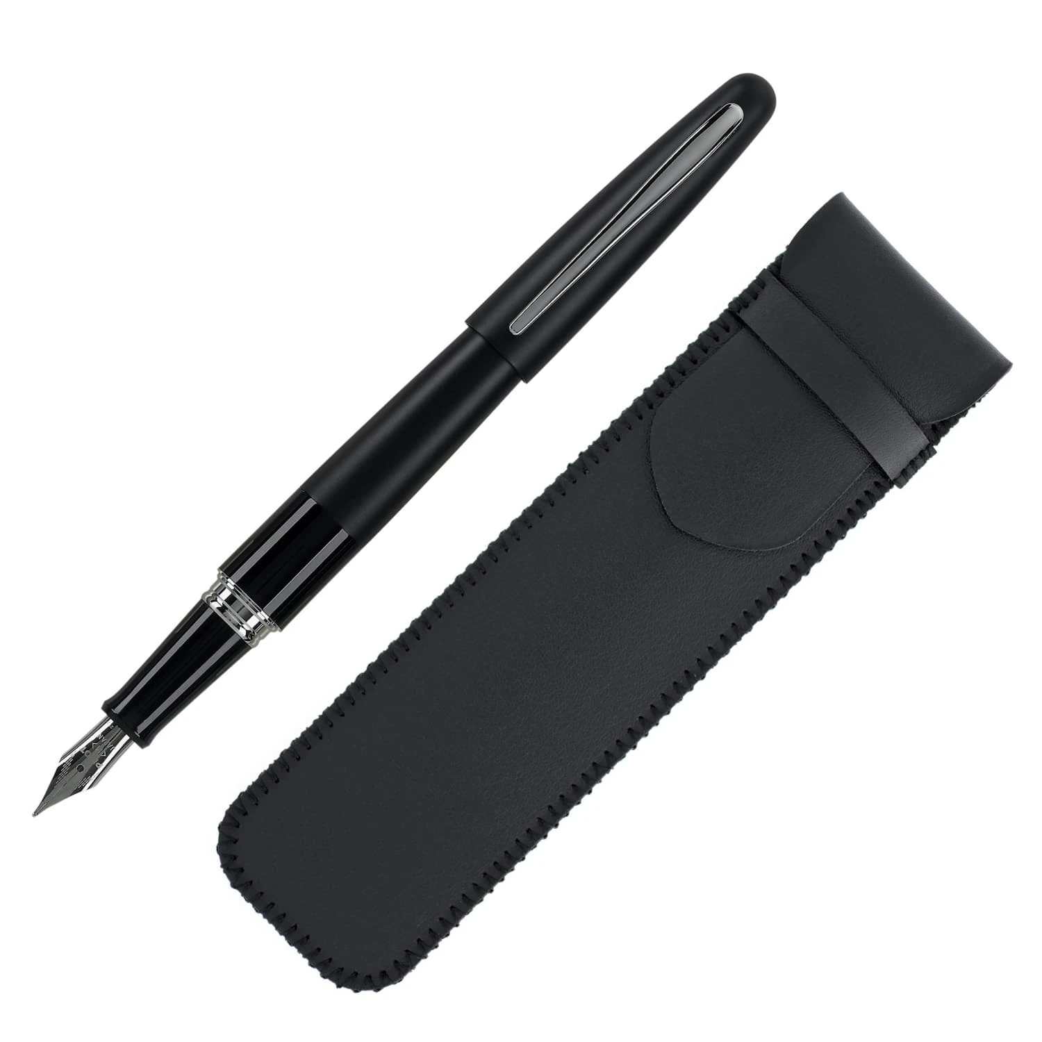 Pilot Metropolitan Fountain Pen With Single Pen Pouch In Black - Fine Point 1 Pilot Metropolitan Fountain Pen With Single Pen Pouch In Black - Fine Point