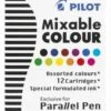 Pilot Parallel Ink Cartridges In Assorted Colors - Pack Of 12