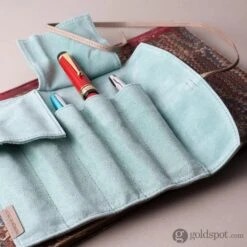 Pilot Pensemble 5 Piece Roll Pen Case In Beige/Light Blue -Pen & Paper Store pilot pensemble 5 piece roll pen case in beigelight blue 109