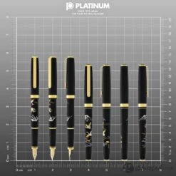 Platinum Classic Maki-e Fountain Pen In Crane Design - 18K Gold -Pen & Paper Store platinum classic maki e fountain pen in crane design 18k gold 829