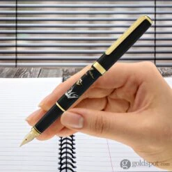 Platinum Classic Maki-e Fountain Pen In Crane Design - 18K Gold -Pen & Paper Store platinum classic maki e fountain pen in crane design 18k gold 909