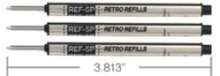 Retro 51 Retractable Rollerball Pen Refill In Black - Pack Of 3