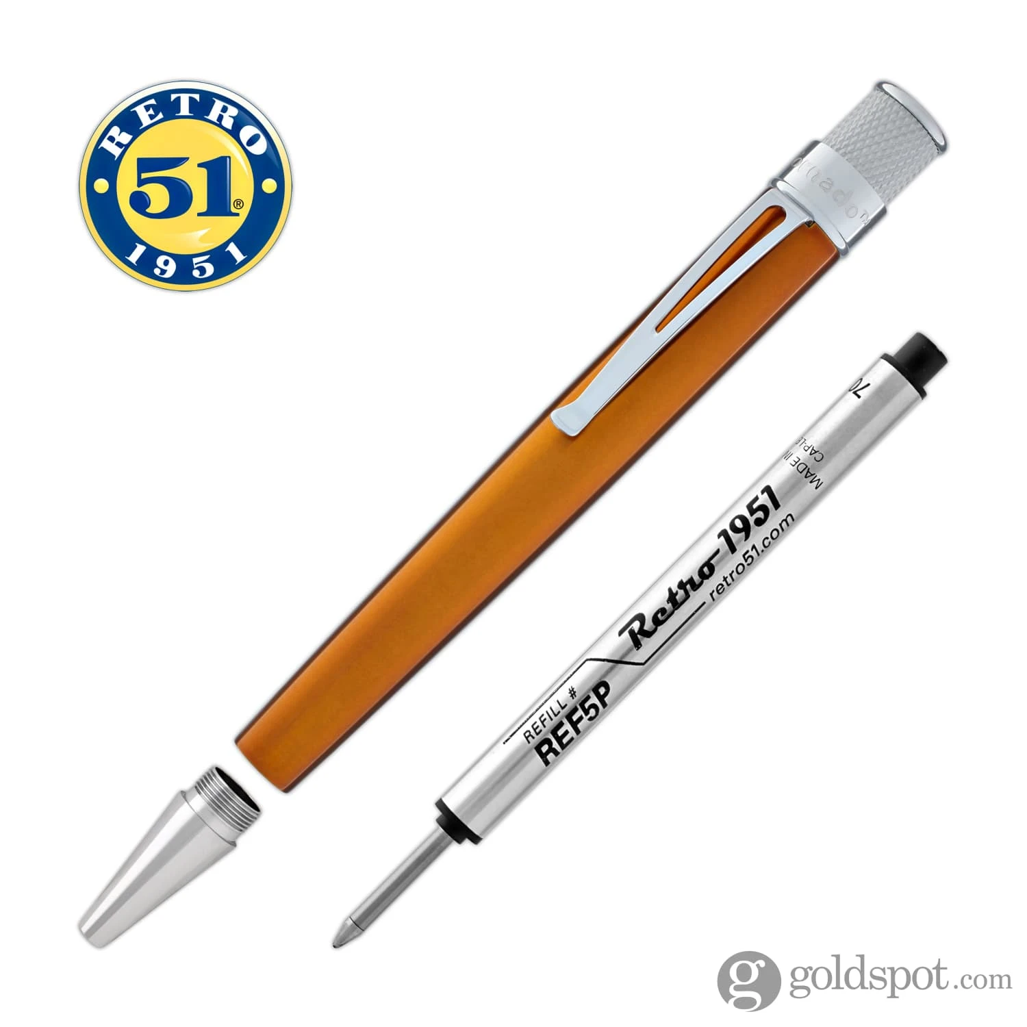 Retro 51 Tornado Rollerball Pen In Orange Lacquer 6 Retro 51 Tornado Rollerball Pen In Orange Lacquer - Image 6