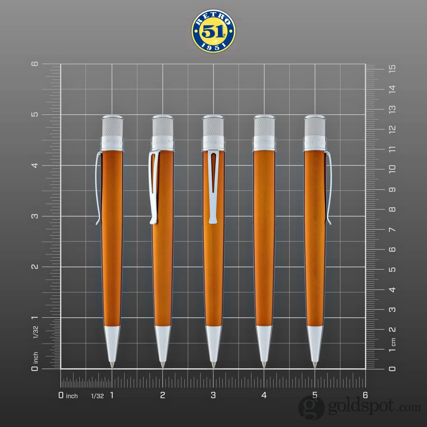Retro 51 Tornado Rollerball Pen In Orange Lacquer 7 Retro 51 Tornado Rollerball Pen In Orange Lacquer - Image 7