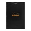 Rhodia No. 18 Lined Staplebound With 3 Hole Punch 8.25 X 11.75 In Black