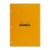 Rhodia No. 18 Lined Staplebound With 3 Hole Punch 8.25 X 11.75 In Orange