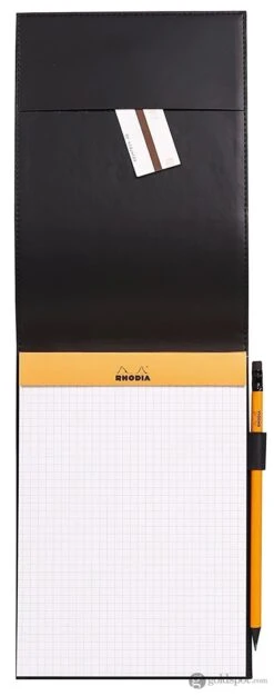 Rhodia Pad Holder In Black With Graph Pad With Pen Loop - 6 X 8.75 -Pen & Paper Store rhodia pad holder in black with graph pen loop 6 x 8 75 258