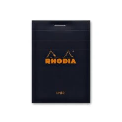 Rhodia Staplebound Lined Paper Notepad In Black - 3 X 4
