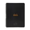 Rhodia Wiredbound Lined Meeting Book Notebook In Black - 6.5 X 8.25