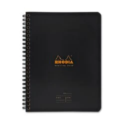 Rhodia Wiredbound Lined Meeting Book Notebook In Black - 6.5 X 8.25