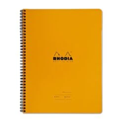 Rhodia Wiredbound Lined Meeting Book Notebook In Orange - 9 X 11.75
