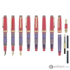 Sailor Pro Gear Slim Fountain Pen In Manyo #2 Series Rabbit Ear Iris (Pink / Blue Lilac) - 14K Gold -Pen & Paper Store sailor pro gear slim fountain pen in manyo 2 series rabbit ear iris pink blue lilac 14k gold 122