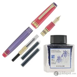 Sailor Pro Gear Slim Fountain Pen In Manyo #2 Series Rabbit Ear Iris (Pink / Blue Lilac) - 14K Gold -Pen & Paper Store sailor pro gear slim fountain pen in manyo 2 series rabbit ear iris pink blue lilac 14k gold 161