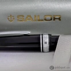 Sailor Professional Gear Ballpoint Pen In Black With Silver Trim & Nickel Chrome Plated -1.0mm -Pen & Paper Store sailor professional gear ballpoint pen in black with silver trim nickel chrome plated 1 0mm 825