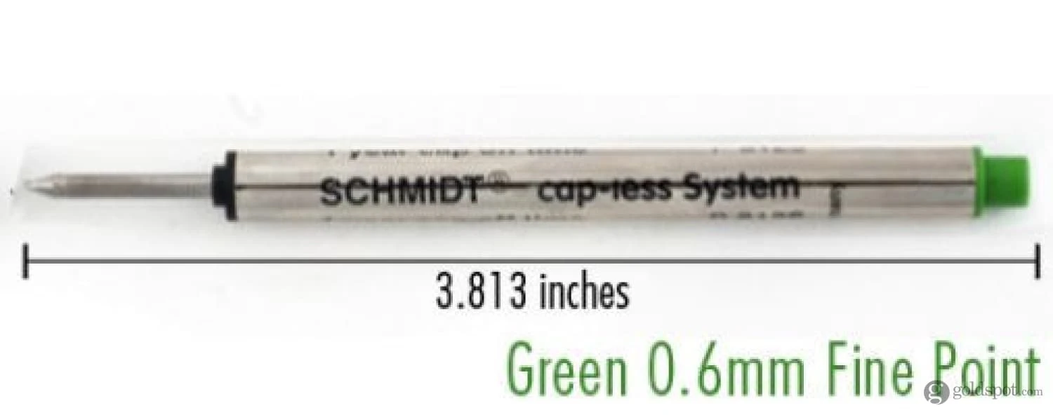 Schmidt Short P8126 Capless Rollerball Refill In Green - Fine Point By Monteverde 2 Schmidt Short P8126 Capless Rollerball Refill In Green - Fine Point By Monteverde - Image 2