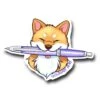 Shiba Inu Pen Sticker