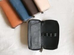 Shibui 3 Pen Case (Veg Tanned) In Midnight Black