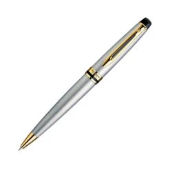Waterman Expert Ballpoint Pen In Stainless Steel With Gold Trim