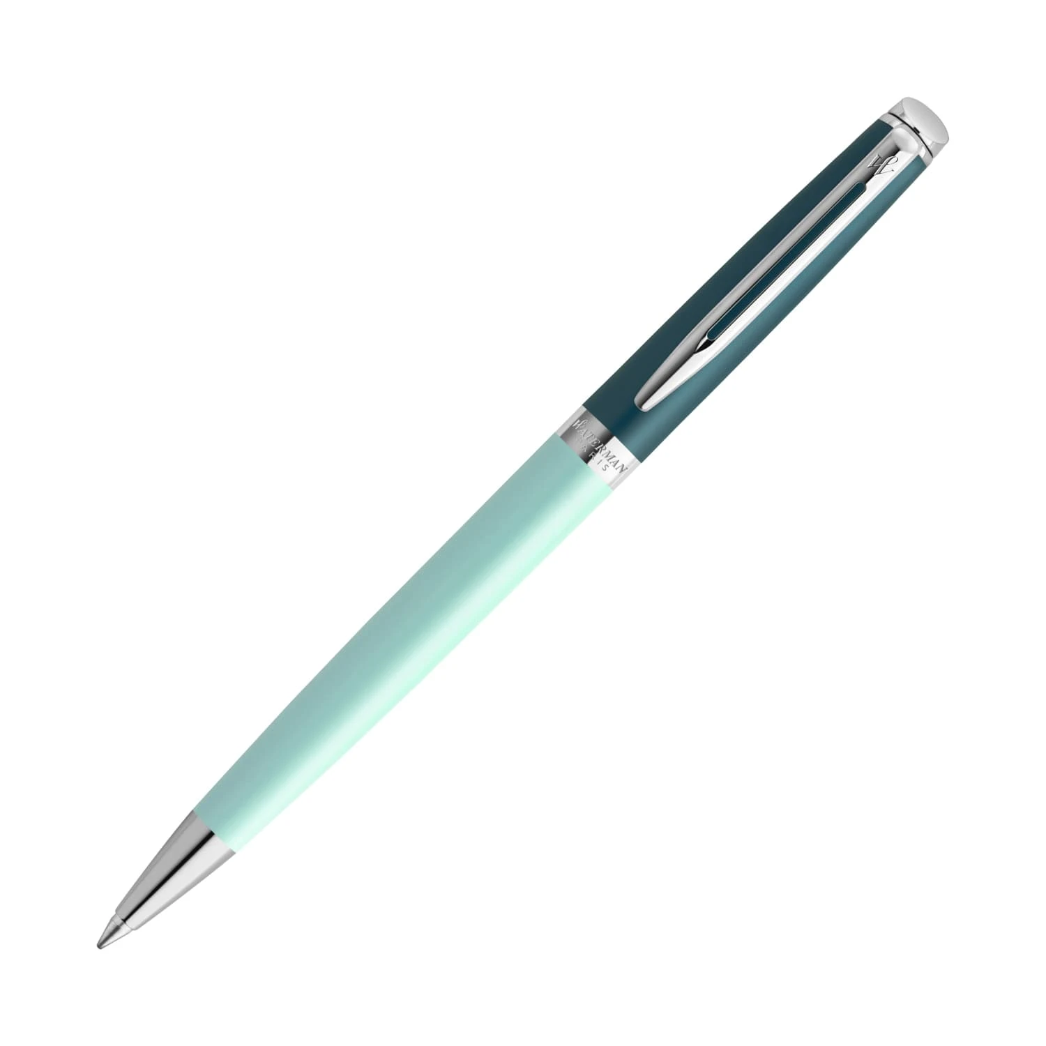 Waterman Hemisphere Colour Blocking Ballpoint Pen In Metal And Green Lacquer With Chrome Trim 1 Waterman Hemisphere Colour Blocking Ballpoint Pen In Metal And Green Lacquer With Chrome Trim
