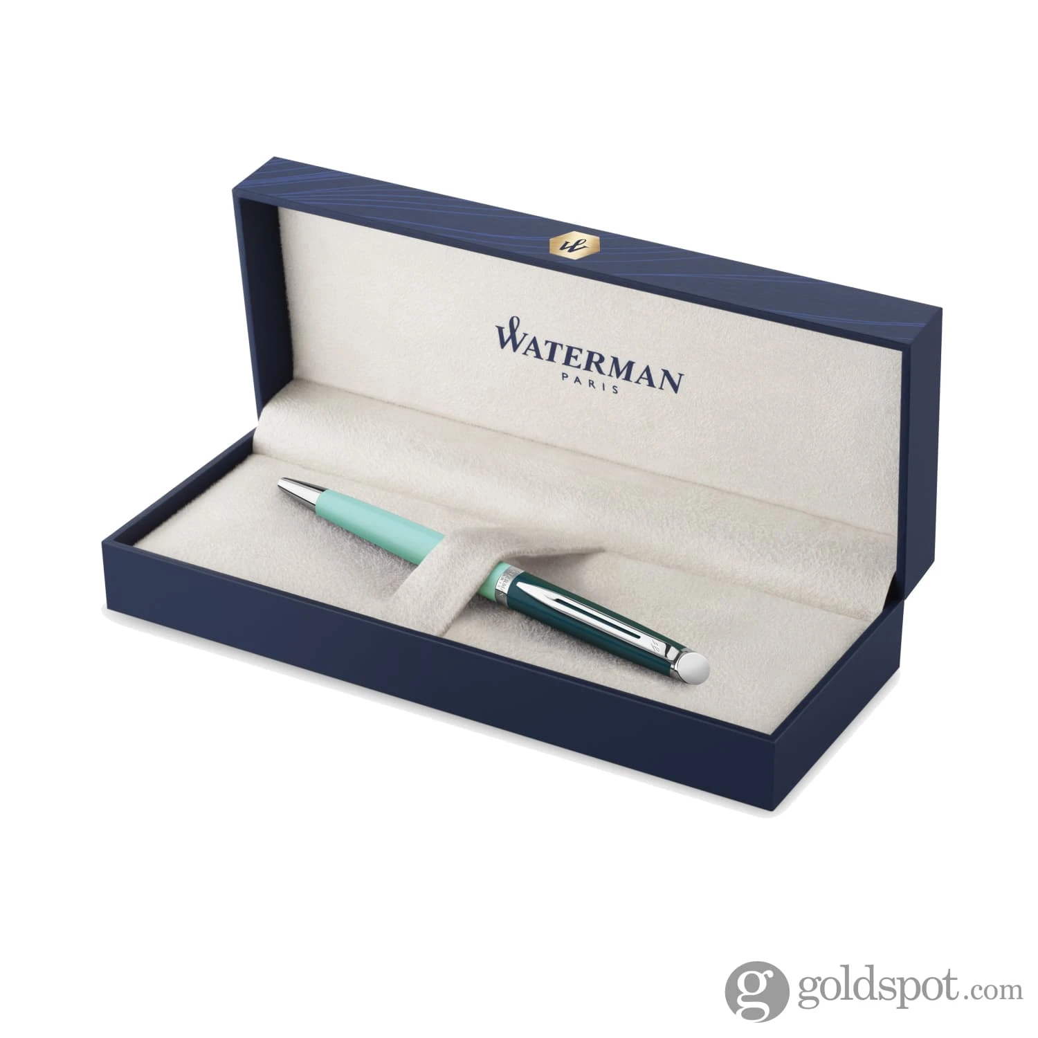 Waterman Hemisphere Colour Blocking Ballpoint Pen In Metal And Green Lacquer With Chrome Trim 3 Waterman Hemisphere Colour Blocking Ballpoint Pen In Metal And Green Lacquer With Chrome Trim - Image 3