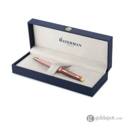 Waterman Hemisphere Colour Blocking Ballpoint Pen In Metal And Pink Lacquer With Gold Trim -Pen & Paper Store waterman hemisphere colour blocking ballpoint pen in metal and pink lacquer with gold trim 571
