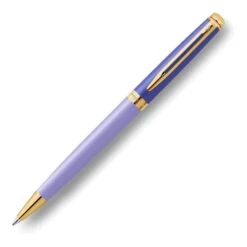 Waterman Hemisphere Colour Blocking Ballpoint Pen In Metal And Purple Lacquer With Gold Trim