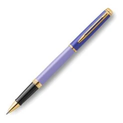 Waterman Hemisphere Colour Blocking Rollerball Pen In Metal And Purple Lacquer With Gold Trim